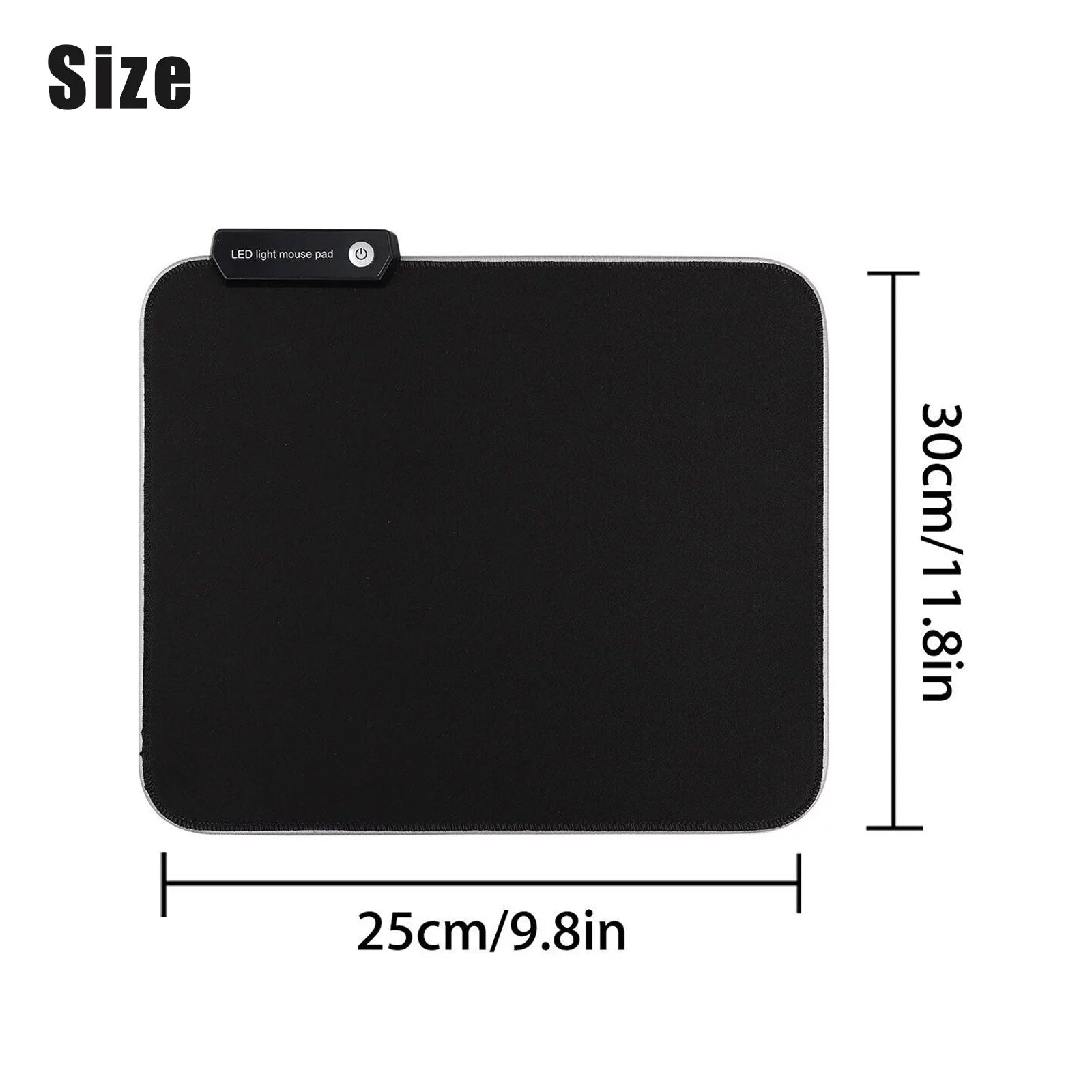 RGB Large Gaming Mouse Pad,  Extended Thick LED Keyboard Pad with 9 Lighting Modes, Anti-Slip Waterproof Oversized Computer Mouse Pad Mat, Xxxl/30.7X11.8Inch, Black