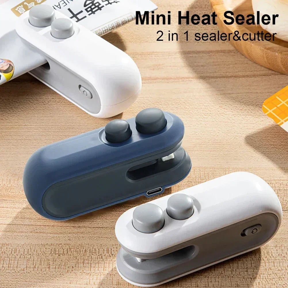 Portable Mini Heat Bag Sealing and Cutting Machine For Snacks Home Use Rechargeable Sealer Vacuum Sealer Plastic Bag Heat Sealer Clip