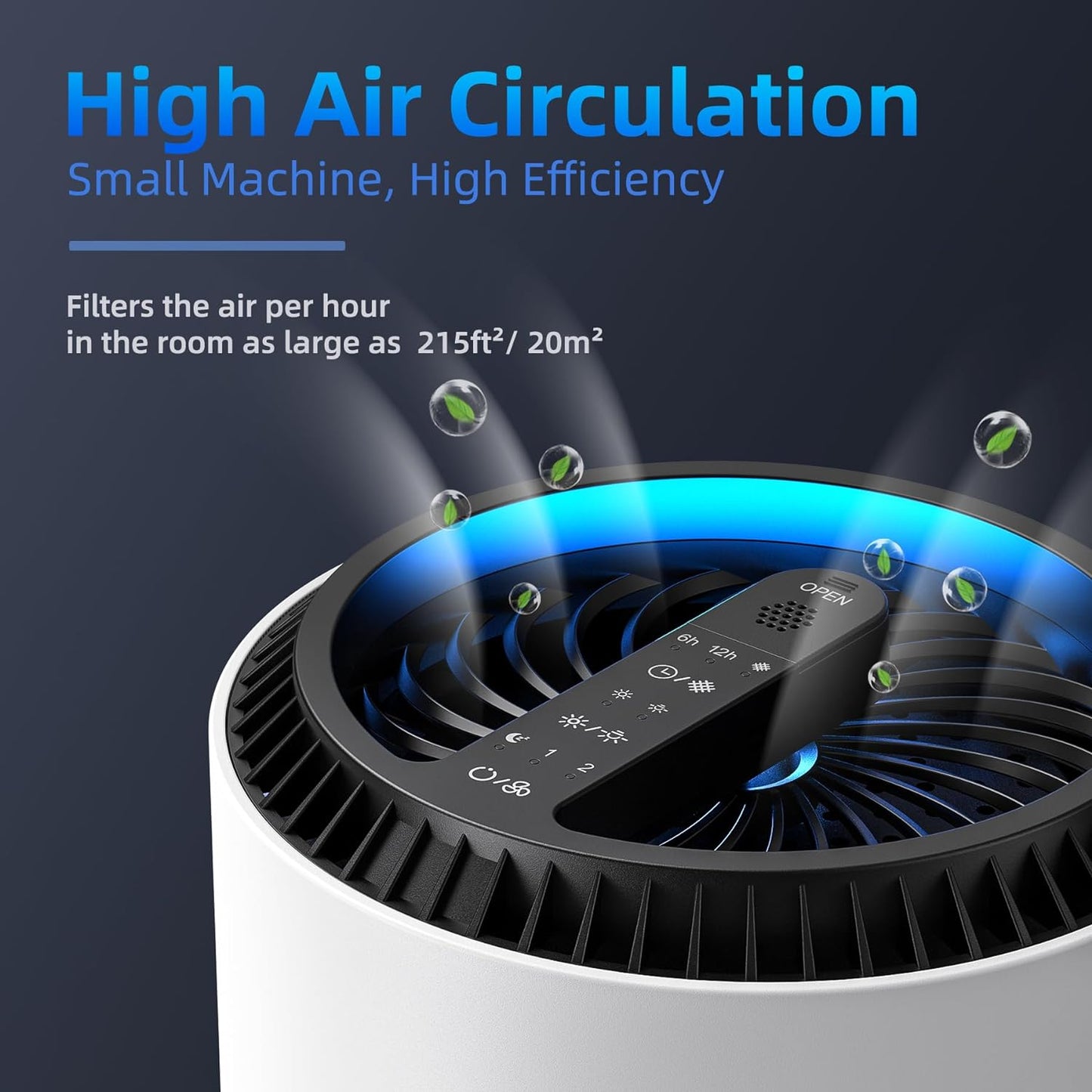 Air Purifiers for Home, HEPA Air Purifiers Air Cleaner for Smoke Pollen Dander H